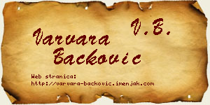 Varvara Backović vizit kartica